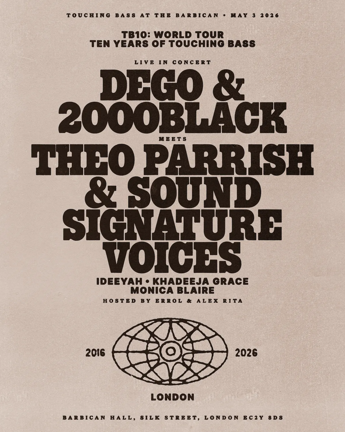TB10: Live - Dego & 2000Black meets Theo Parrish & Sound Signature Voices event poster