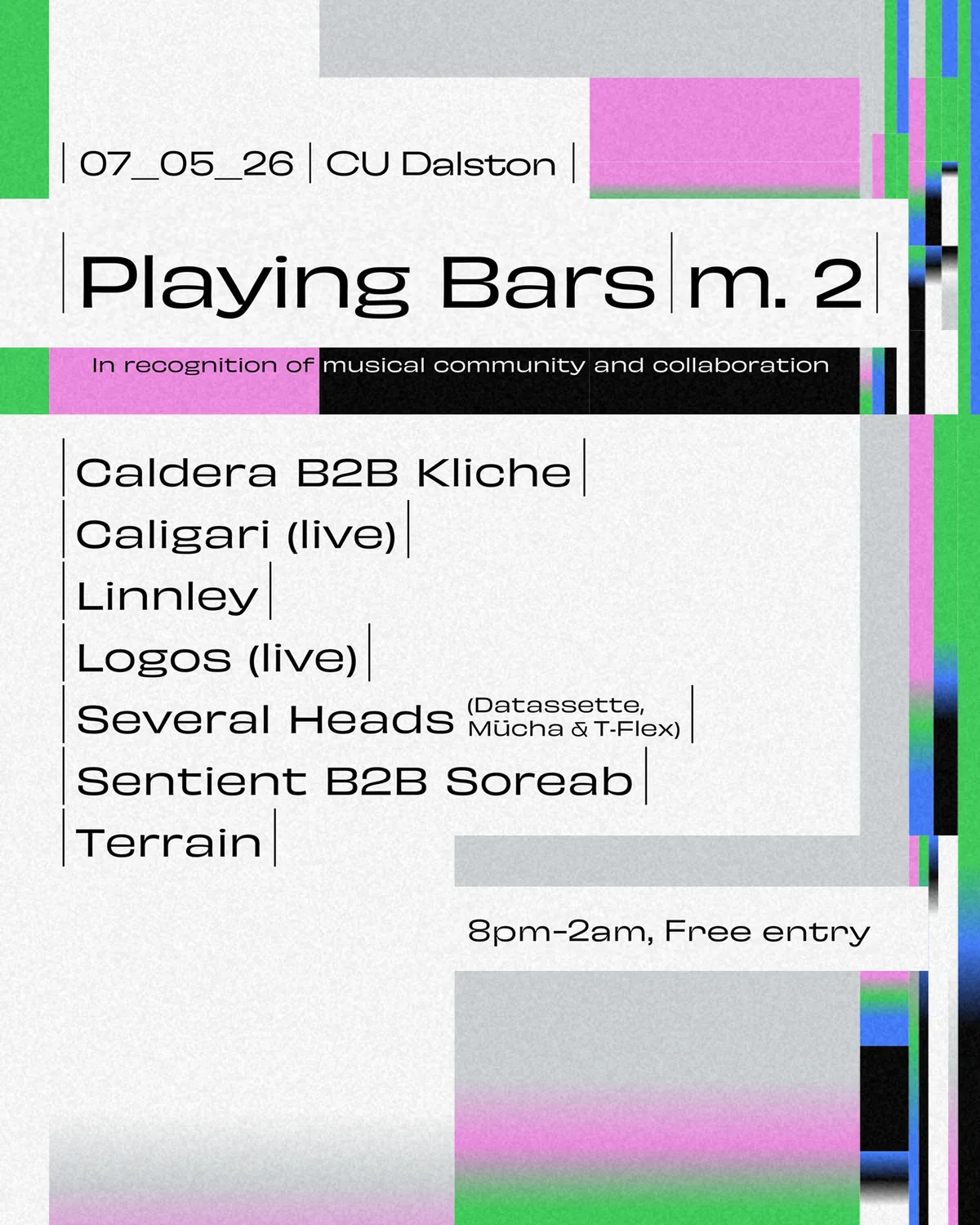 |Playing|Bars| event poster