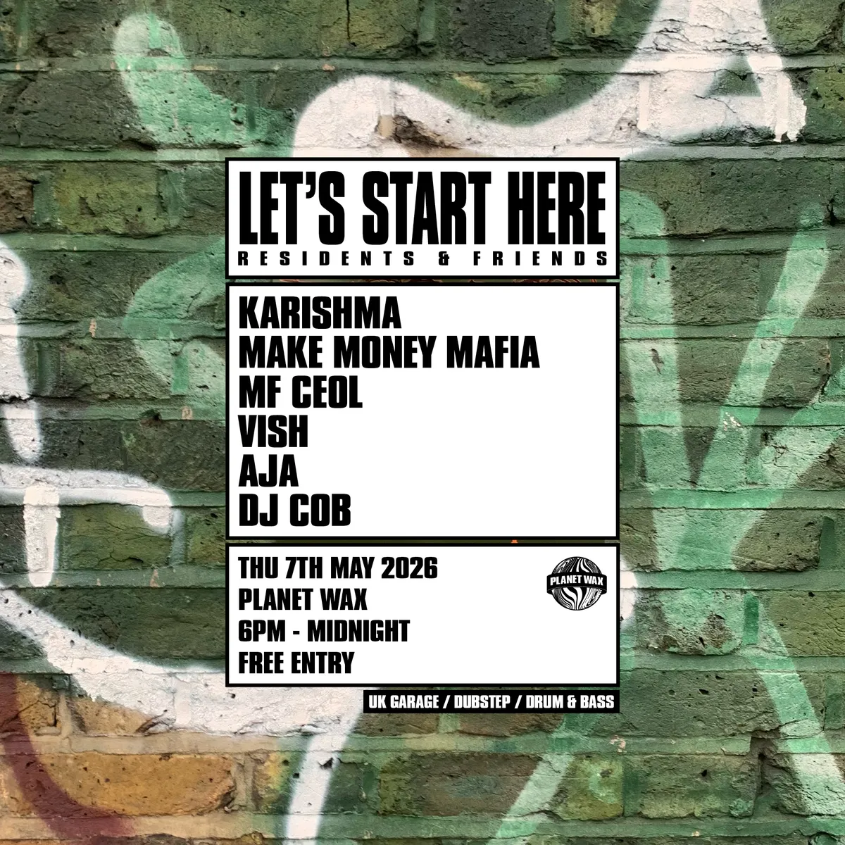 LET'S START HERE event poster