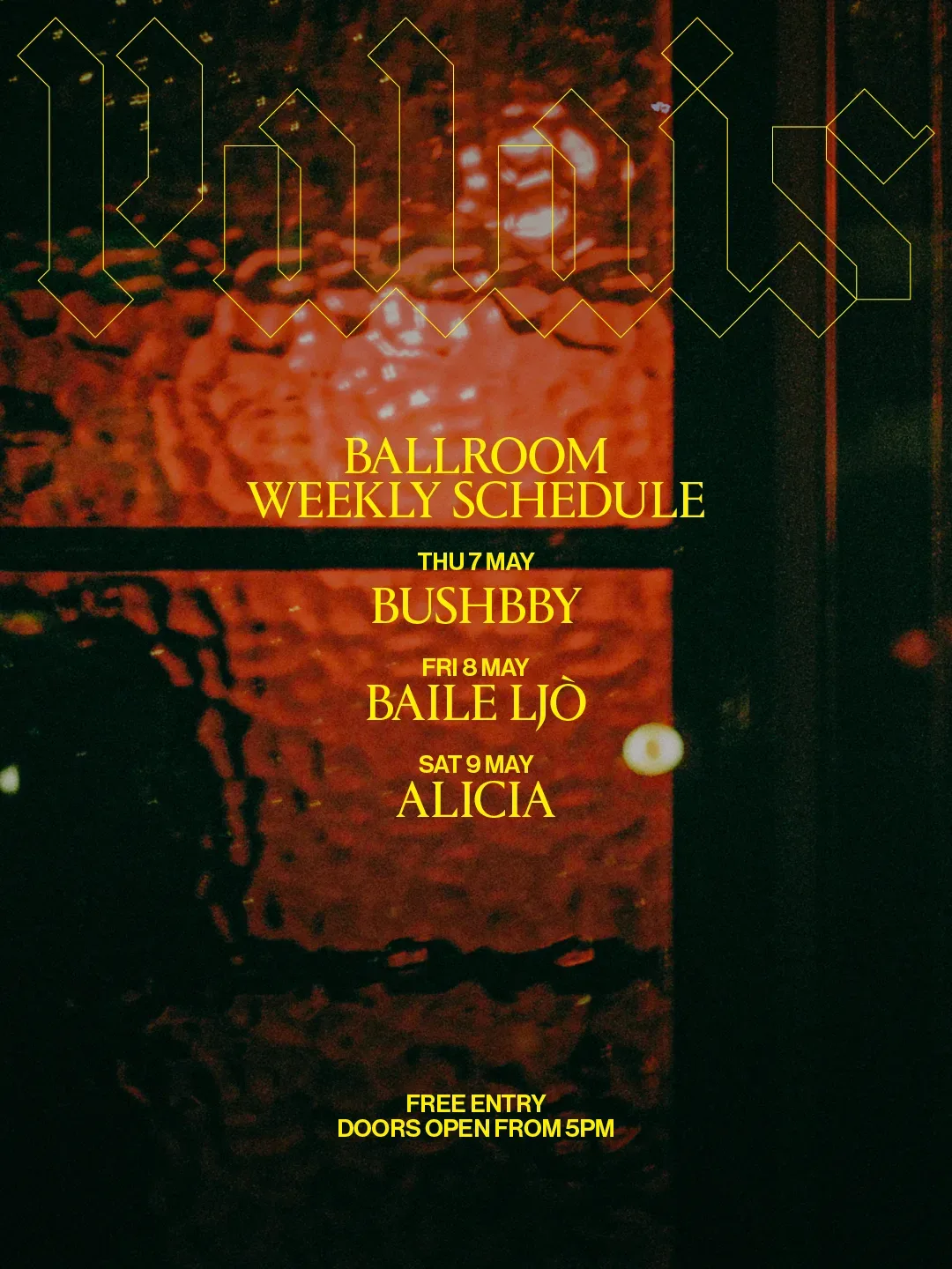 Ballroom at Palais: Alicia event poster