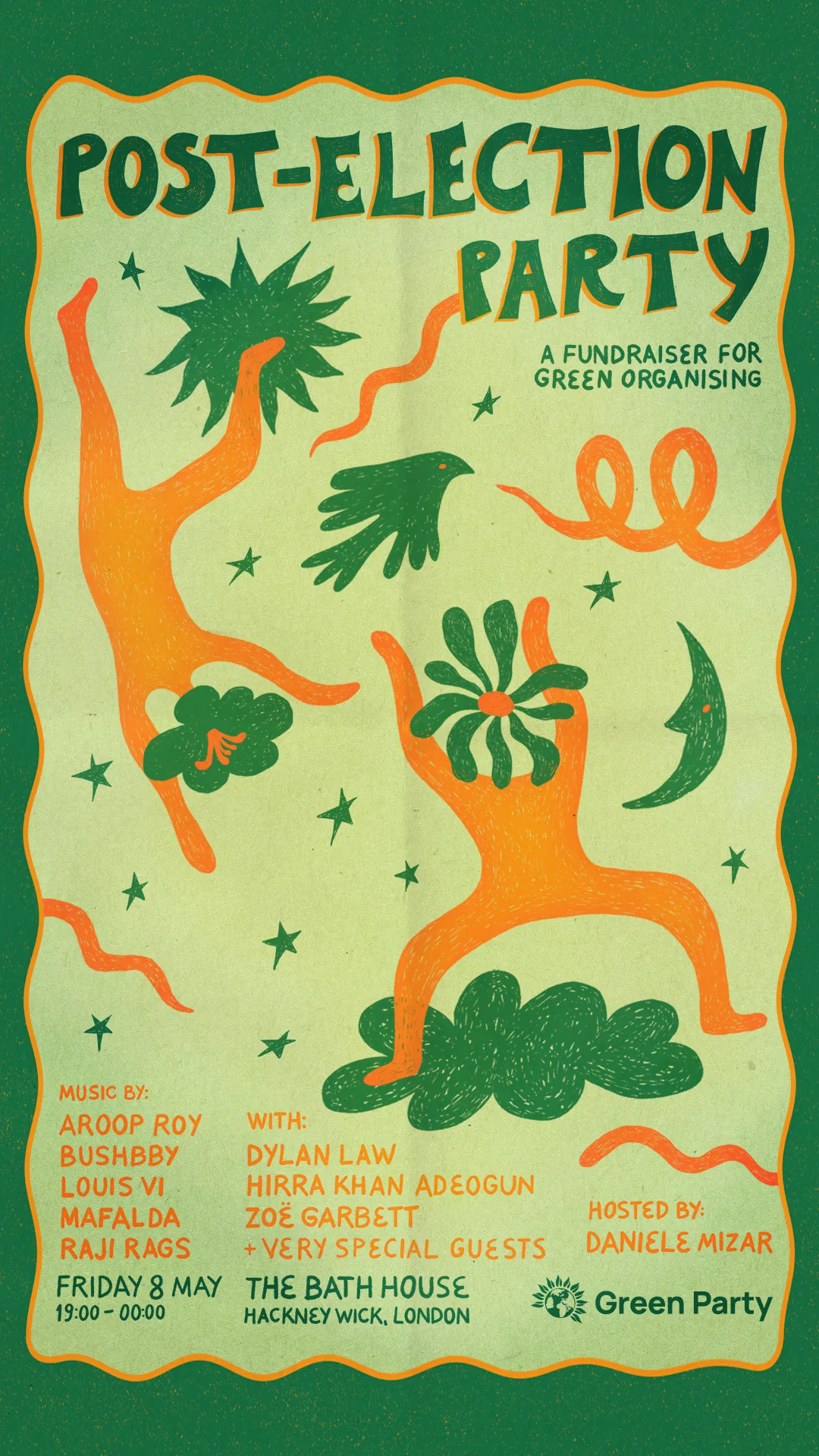 Greens Post-Election Party event poster