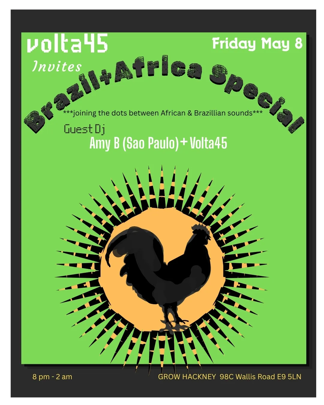 BRAZIL AFRICA SPECIAL: DJ AMY B // VOLTA45 (SAMBA FUNK, AFRO-DISCO, HIGHLIFE, PROTO-HOUSE) event poster