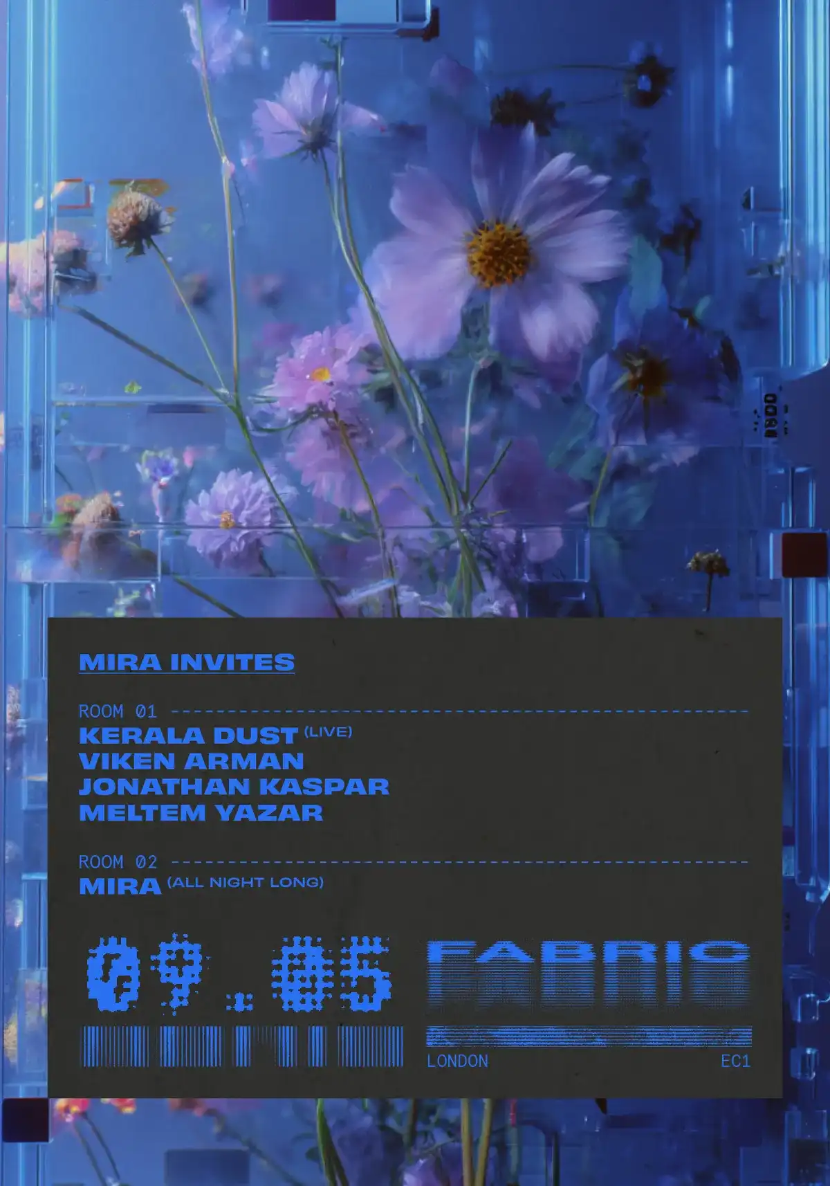 fabric: Kerala Dust (Live), Mira (All Night Long), Viken Arman, Jonathan Kaspar, Meltem Yazar event poster