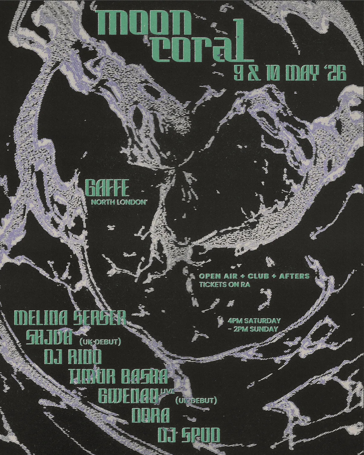 Moon Coral 18: Melina Serser, Shjva, Gwenan (live), DJ Rino, Timur Basha event poster