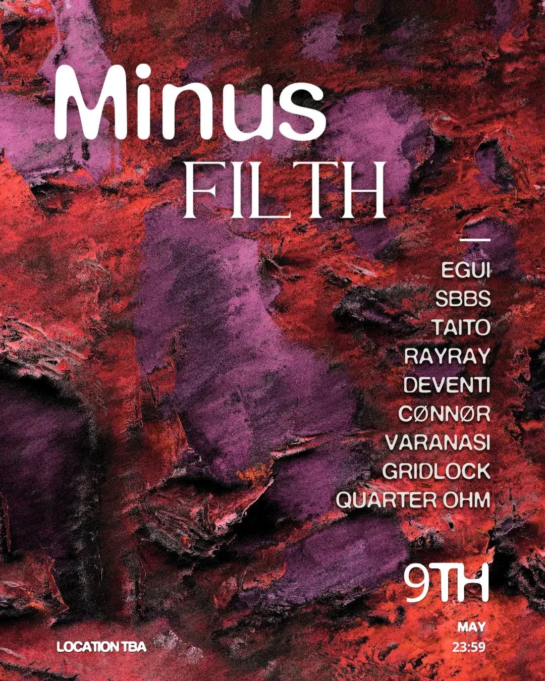 Minus FILTH event poster