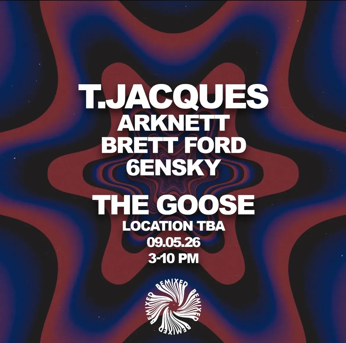 Bemixed: T.JACQUES , ARKNETT , BRETT FORD , 6ENKSY : ON THE GOOSE event poster
