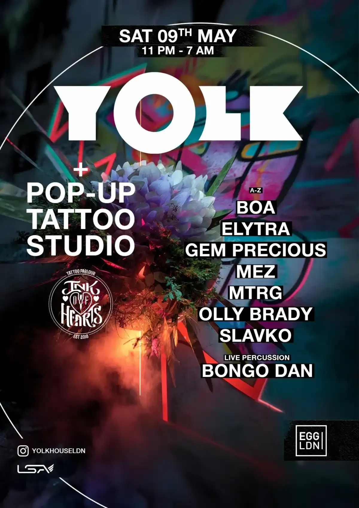 YOLK: House & Tech-House at Egg LDN event poster