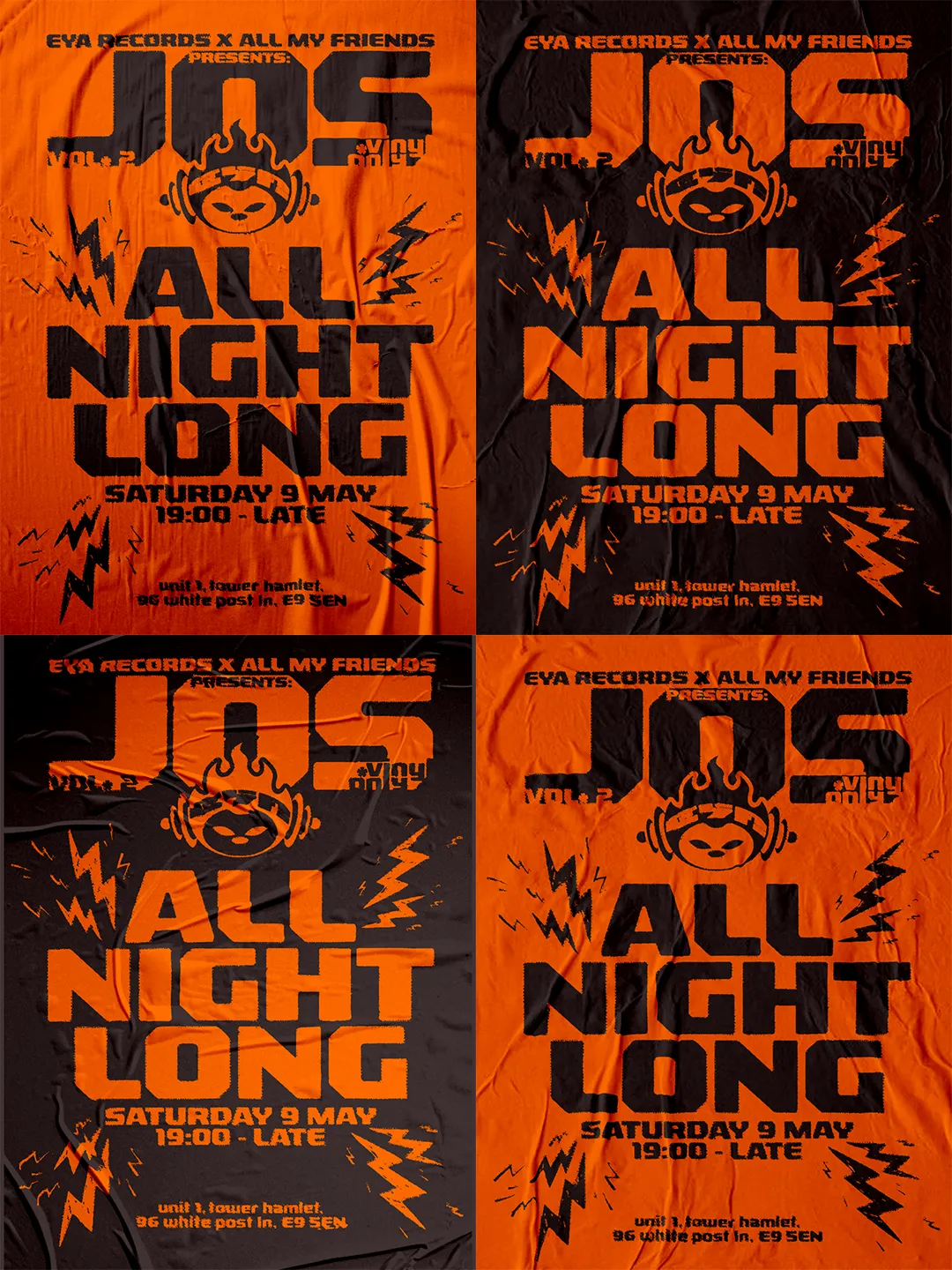 EYA RECORDS x AMF PRESENTS...Jos ALL NIGHT LONG event poster