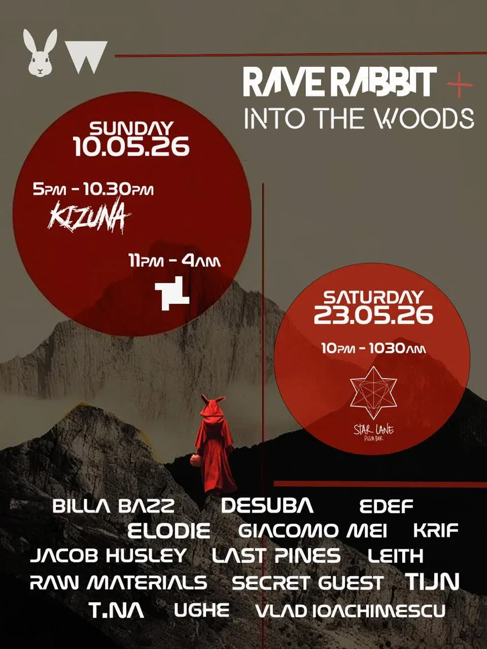 Rave Rabbit & INTO THE WOODS - Brick Lane Summer Day Party event poster