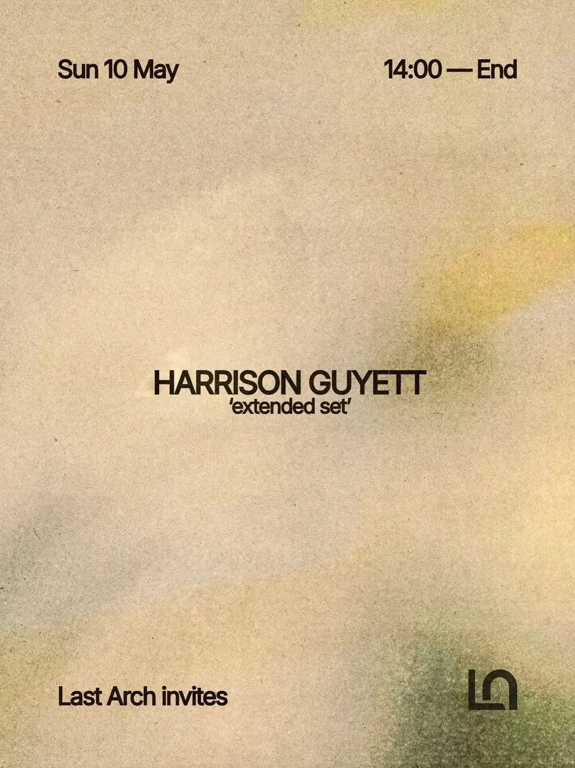 Last Arch invites: harrison guyett event poster