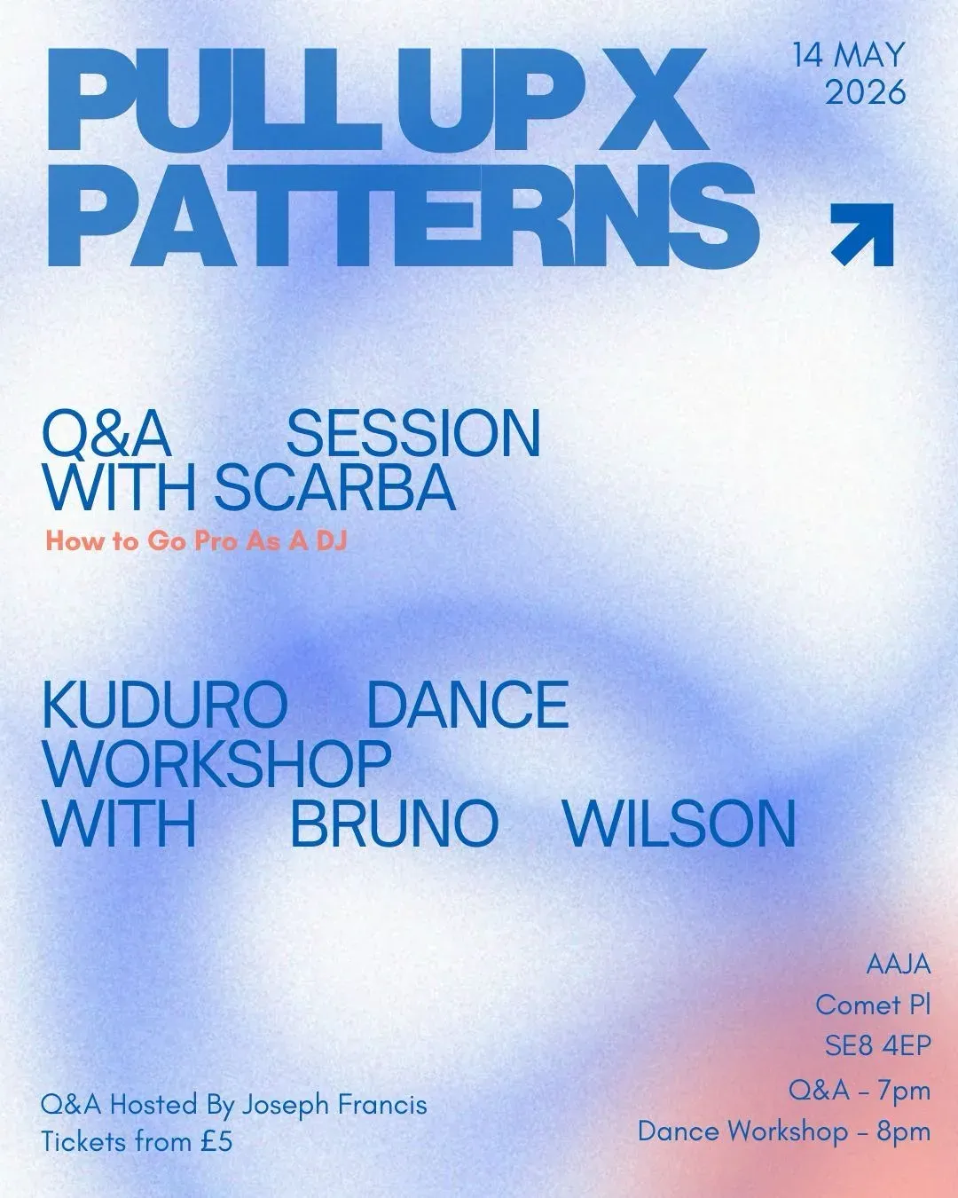 Pull Up Meets Patterns: Q&A with SCARBA + Kuduro Dance Workshop with Bruno Wilson event poster