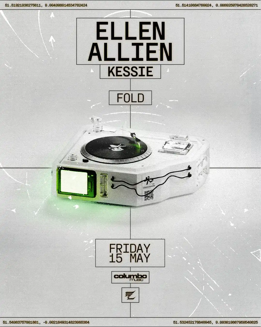Ellen Allien + Kessie at FOLD event poster