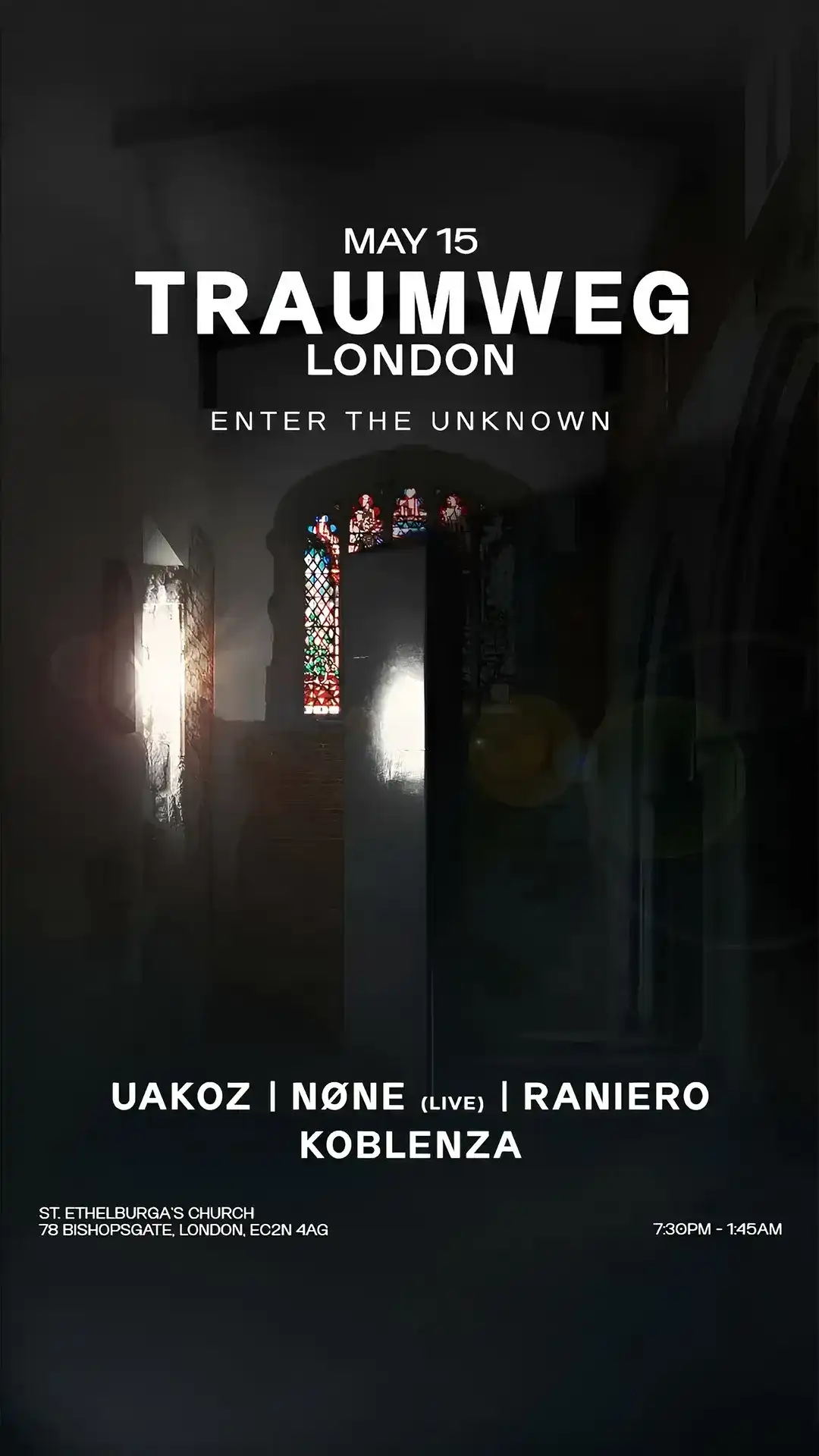 ENTER THE UNKNOWN event poster