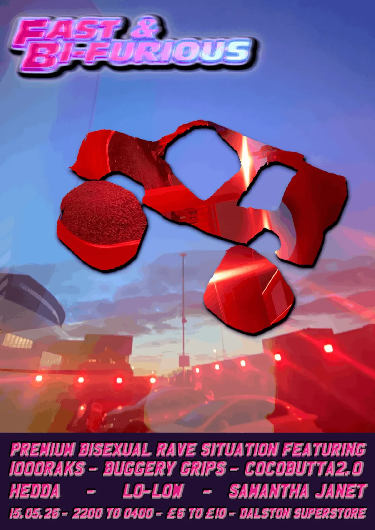 Fast & Bi-Furious London event poster