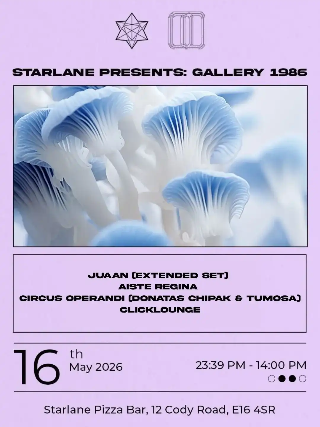 Starlane presents: Gallery 1986 event poster