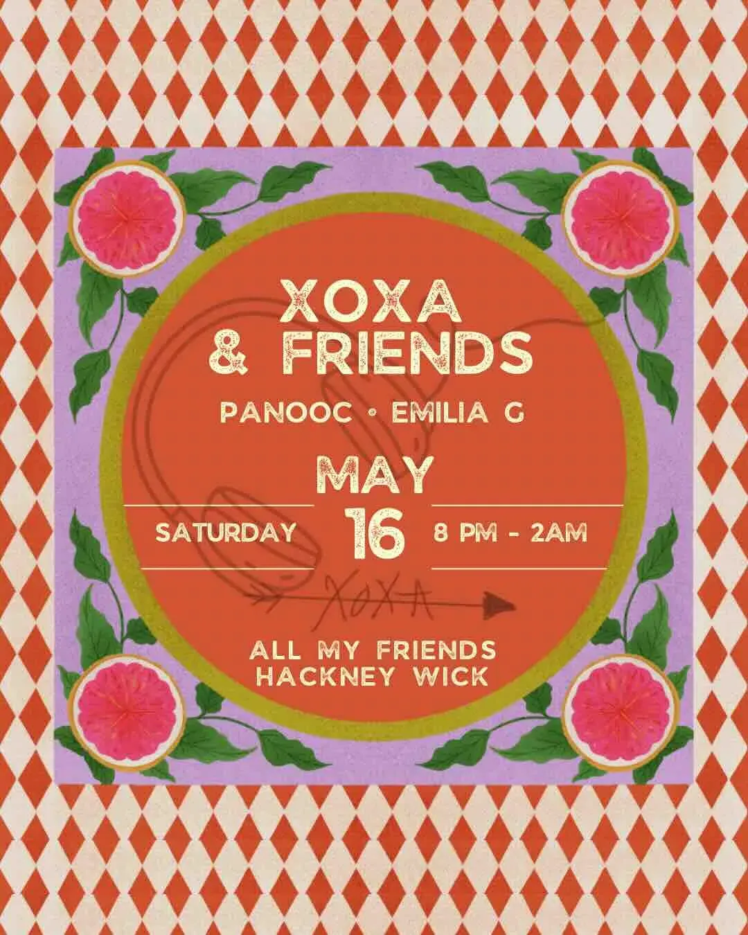 XOXA & Friends: Panooc, Emilia G event poster