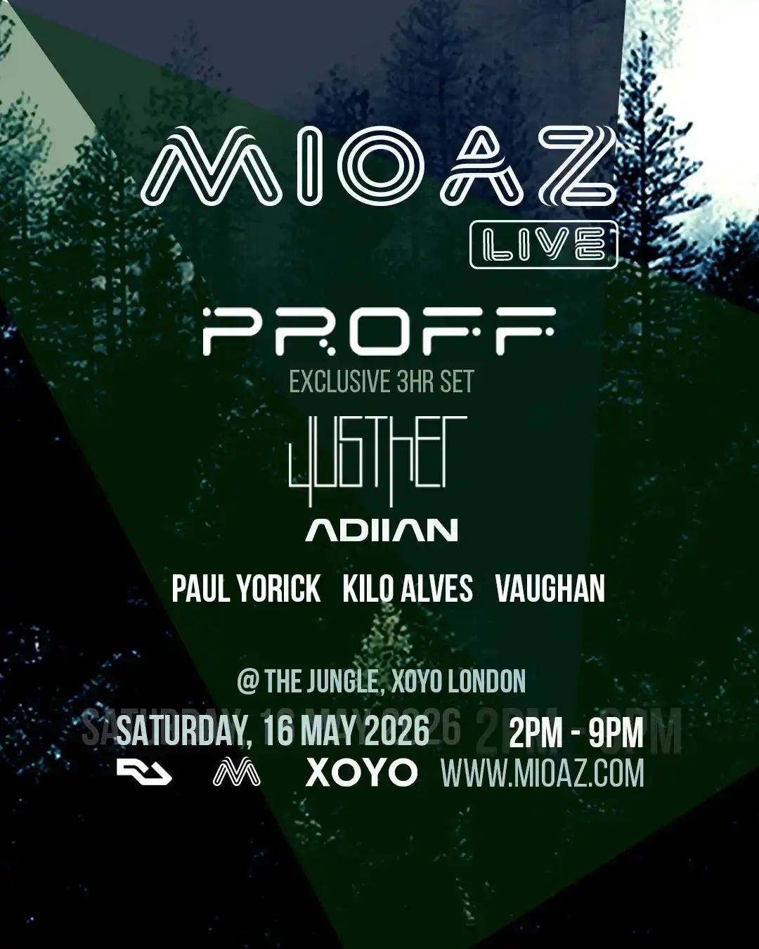 MIOAZ Live - PROFF & Just Her event poster