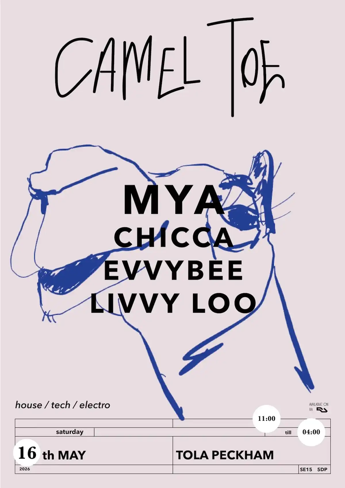 Camel Toe presents- Mya event poster
