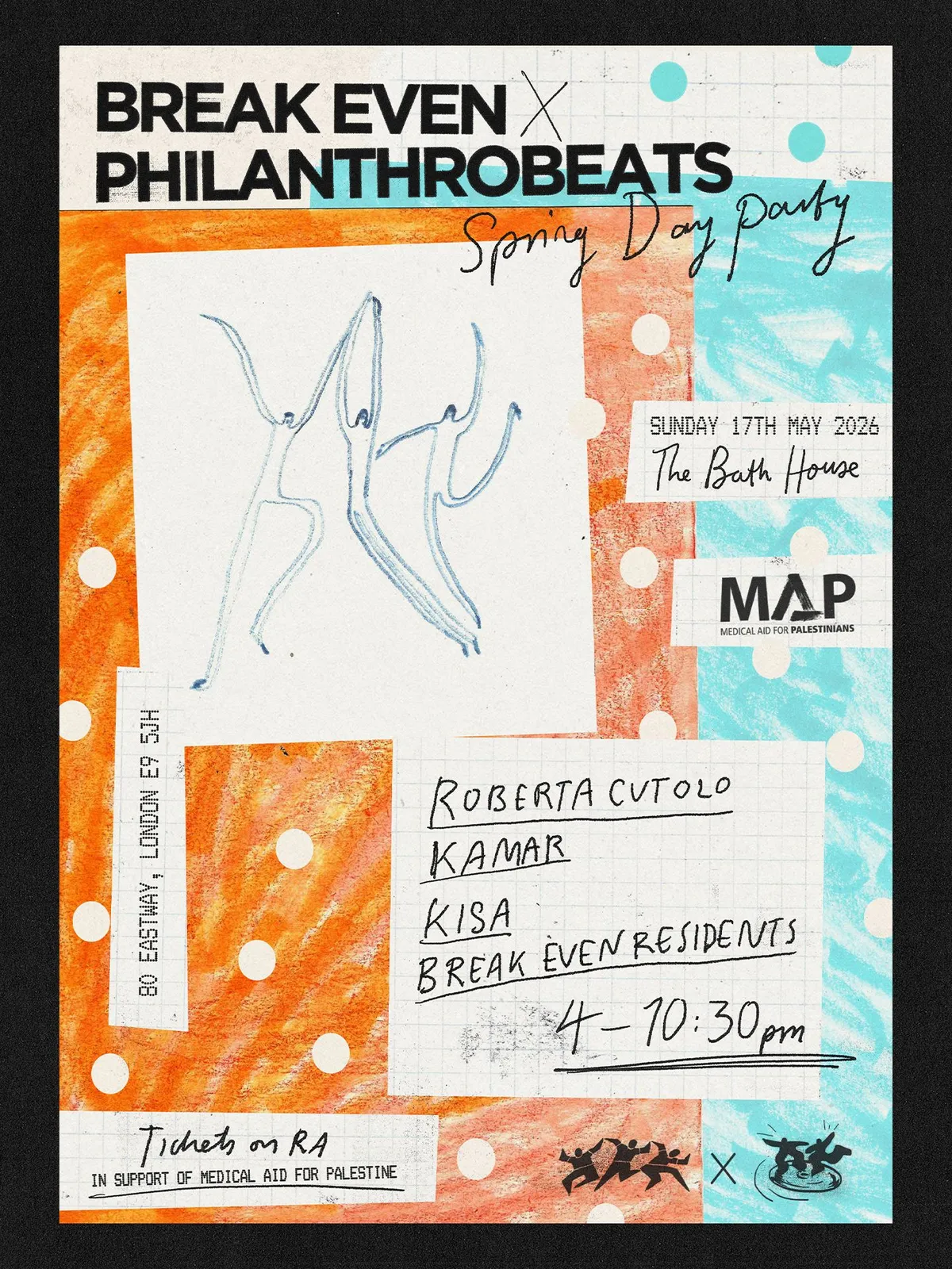 BREAK EVEN X Philanthrobeats Spring Day Party in support of MAP event poster