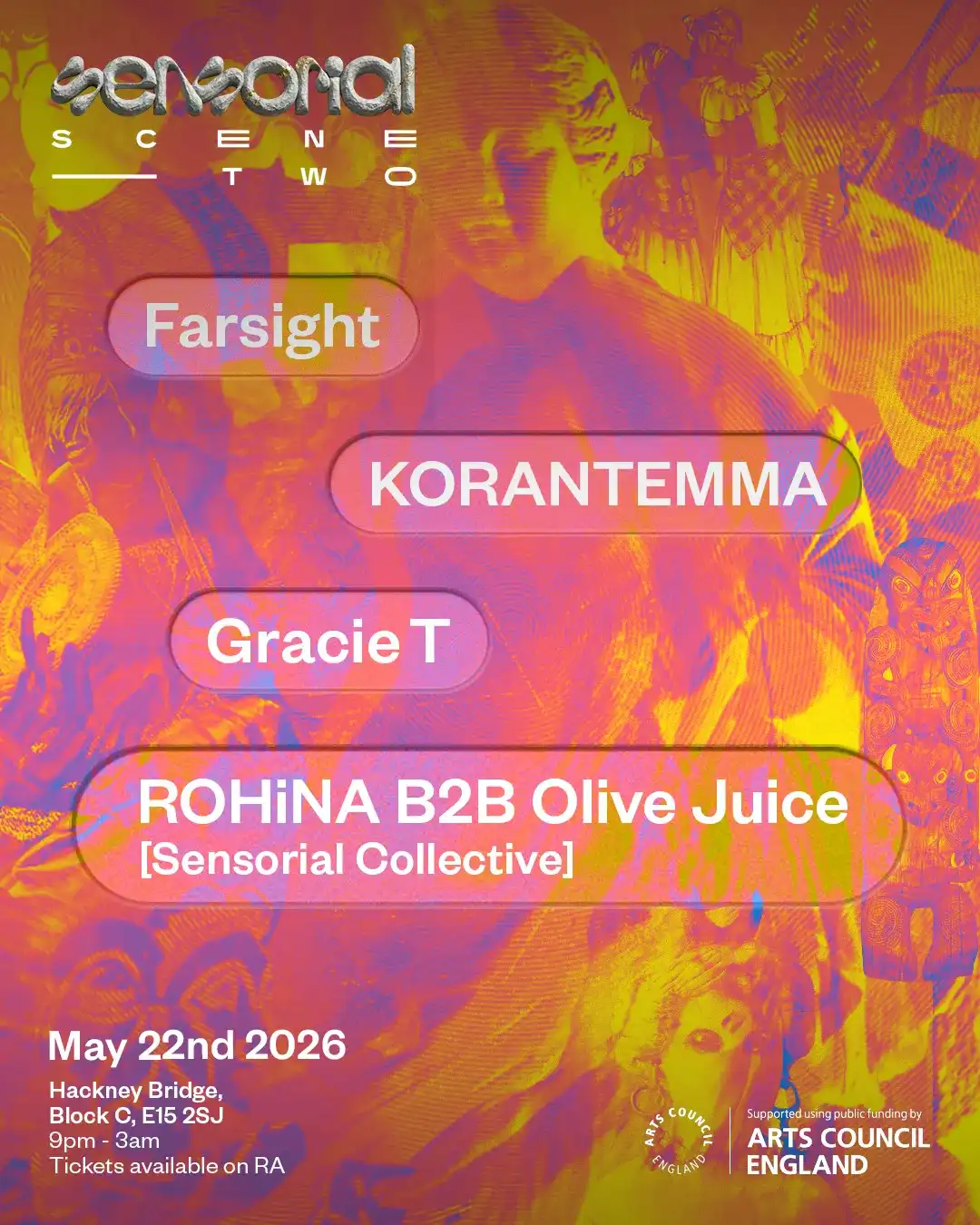 SENSORIAL: SCENE TWO w/ Farsight, Gracie T, PEPPA, ROHiNA & Olive Juice event poster