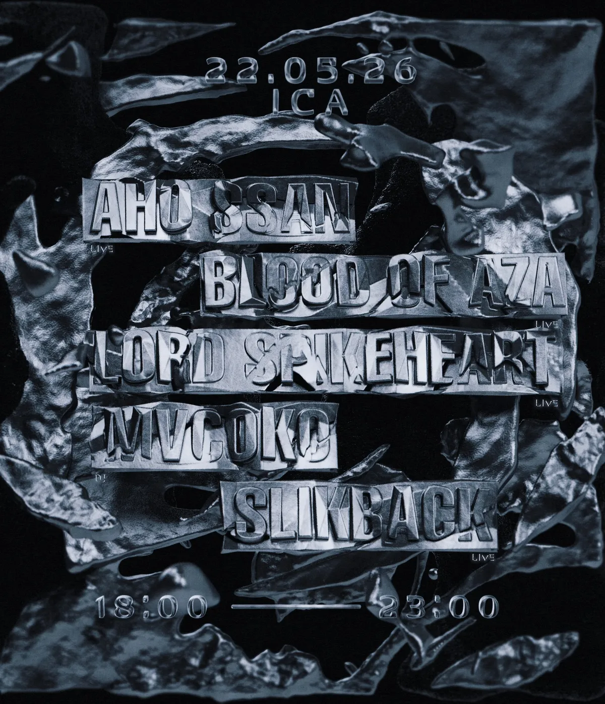 SYPHEN: Slikback, Lord Spikeheart, Aho Ssan, Blood of Aza, MVCOKO event poster