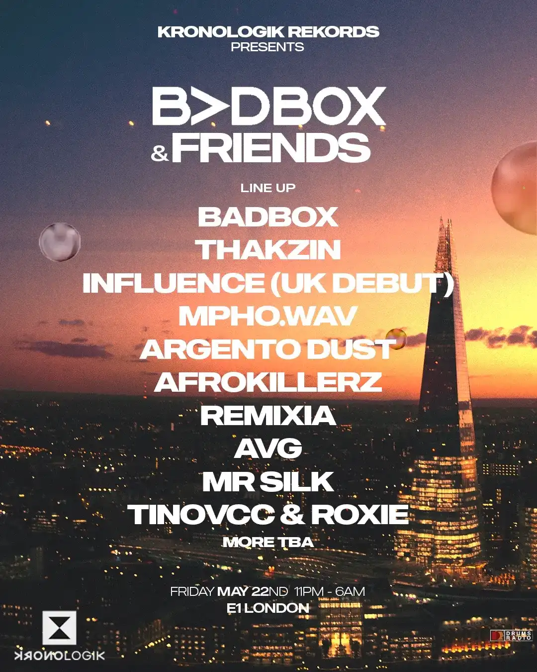 Kronologik Rekords presents: BADBOX & Friends event poster