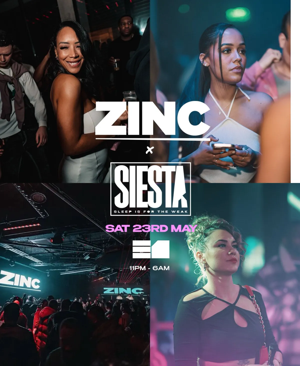 Zinc x Siesta Summer Opening Party event poster