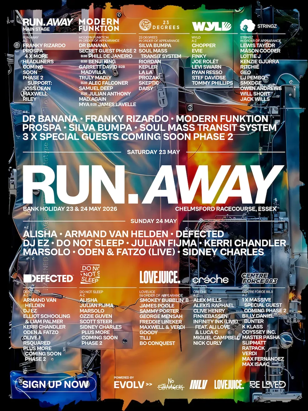 Run Away Festival Essex - Bank Hol Sat 23 & Sun 24 May event poster