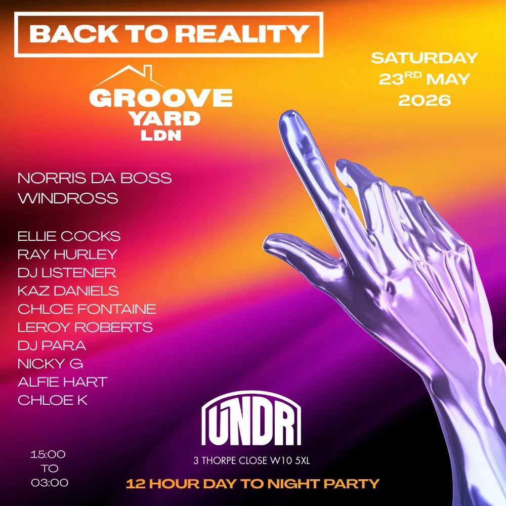 Back to Reality / Groove Yard LDN 12 hour Terrace Party event poster