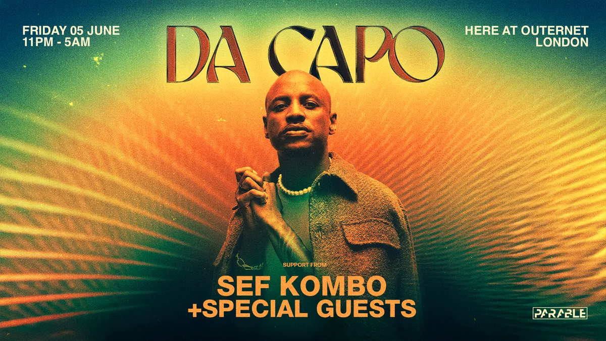 Da Capo, Sef Kombo at Theata event poster