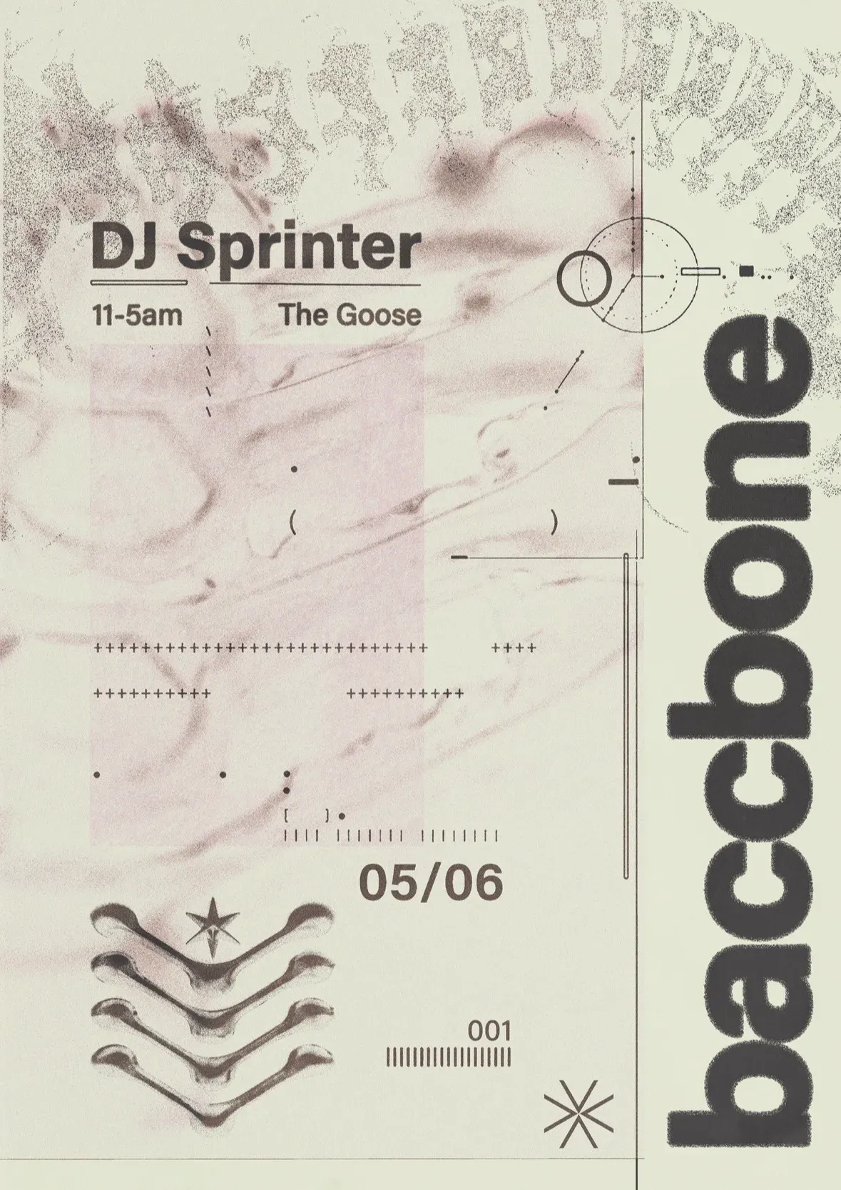 baccbone with dj sprinter [uk debut] event poster