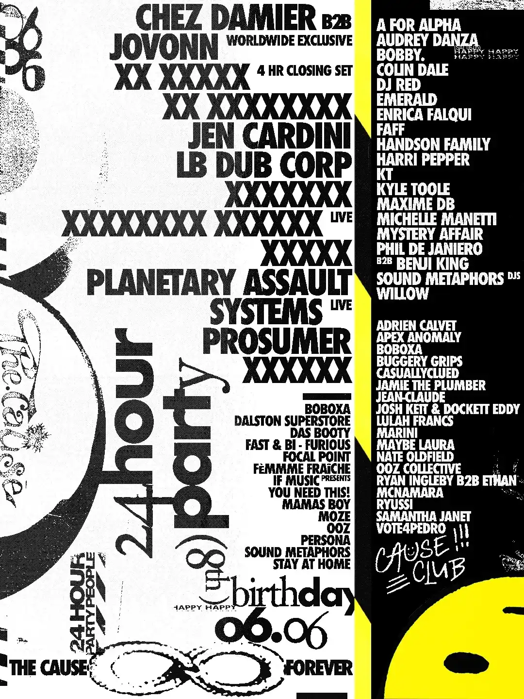The Cause ∞ Forever: 8th Birthday - 24hr Non-Stop event poster