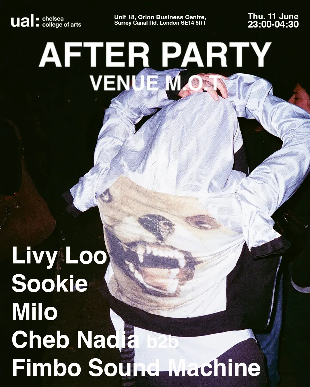 After Party - Chelsea College of Arts event poster