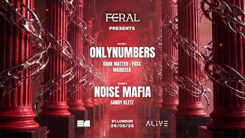 ALIVE x FERAL: Onlynumbers & Noise Mafia event poster