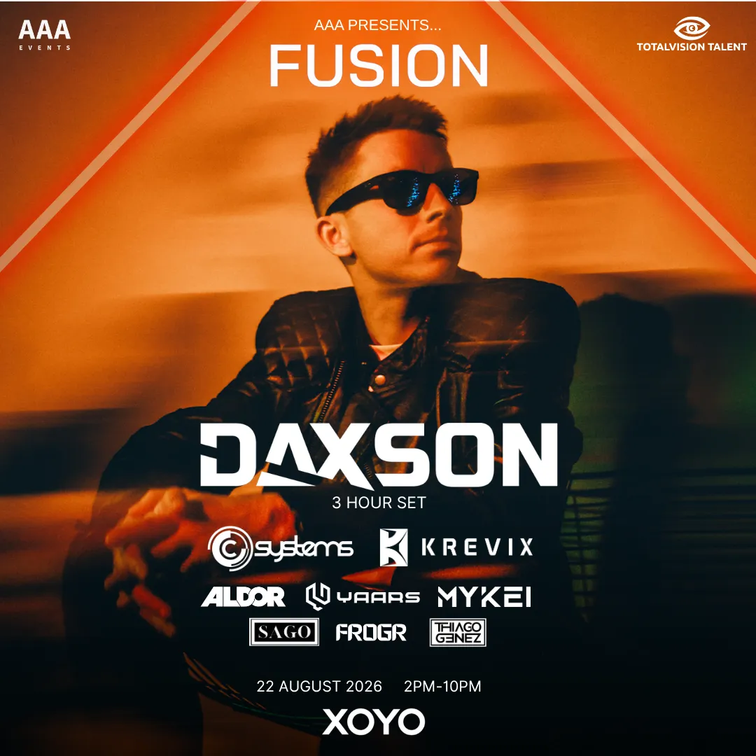 AAA Fusion presents Daxson extended set plus support event poster