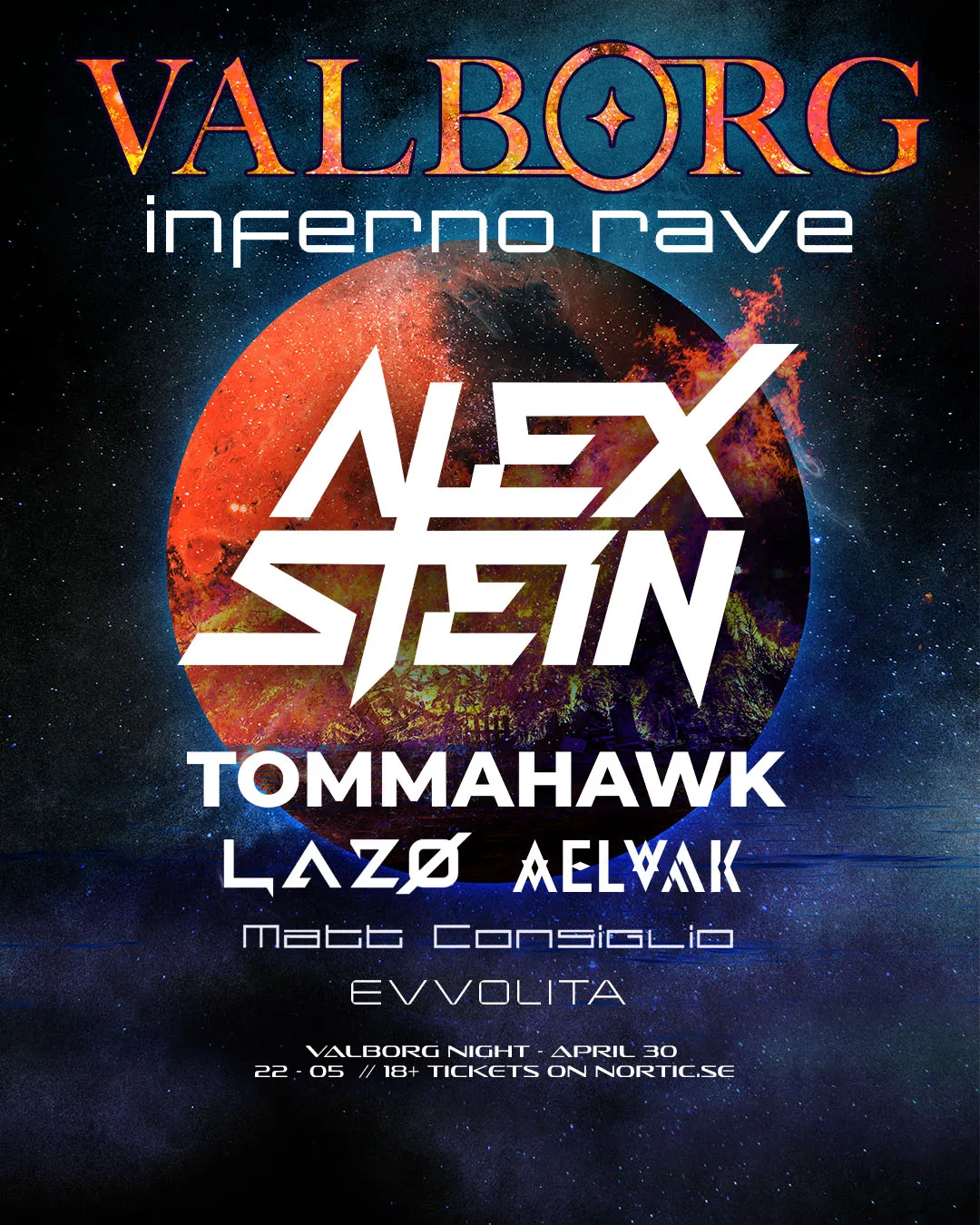 PHENOMENH: Valborg Special – Inferno Rave event poster