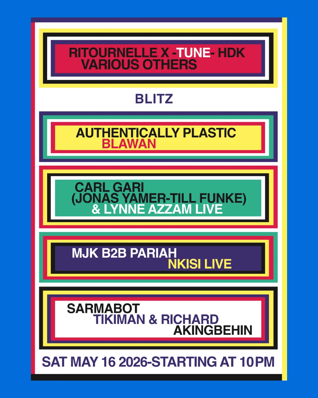 RITOURNELLE x TUNE (Doors 21:00 / Start 22:00 / Various Others Closing Party) event poster