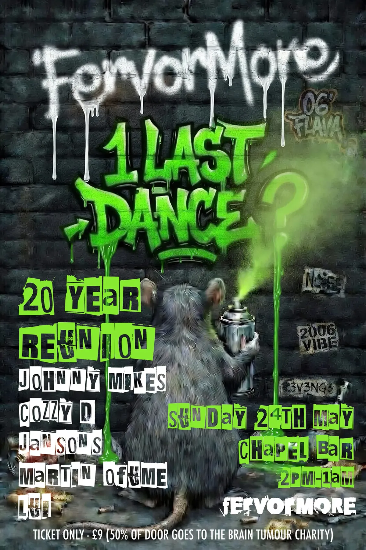 FervorMore '20 year Chapel Bar reunion' event poster