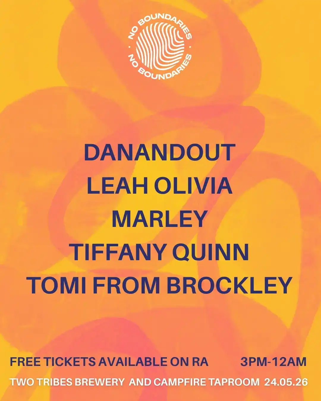 No Boundaries Day Party at Two Tribes Brewery event poster