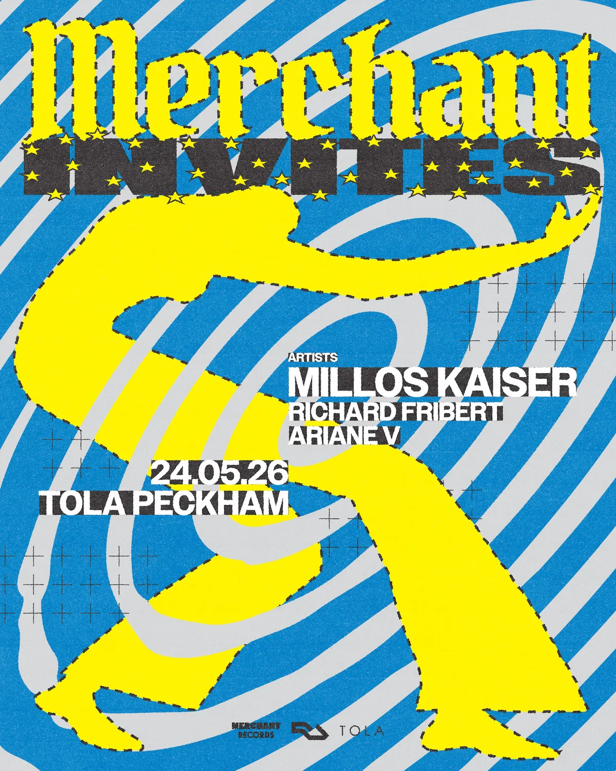 Merchant invites Millos Kaiser, Richard Fribert & Ariane V event poster