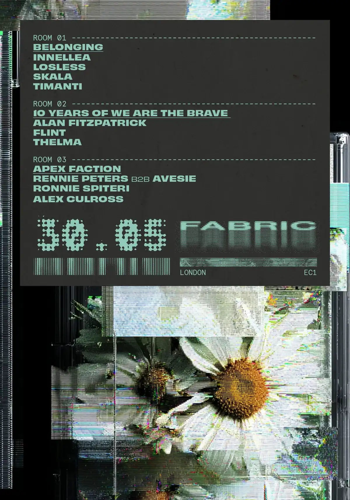 fabric: Innellea, Alan Fitzpatrick, THELMA, Losless, SKALA, Klint, Rennie Peters B2B Avesie event poster