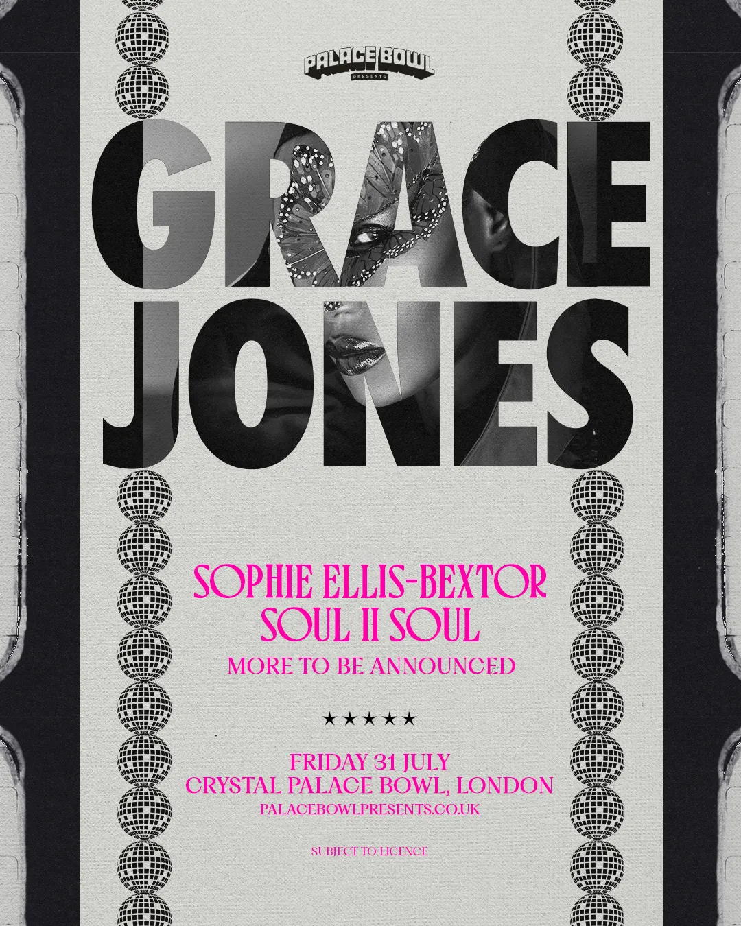 Palace Bowl presents - Grace Jones event poster
