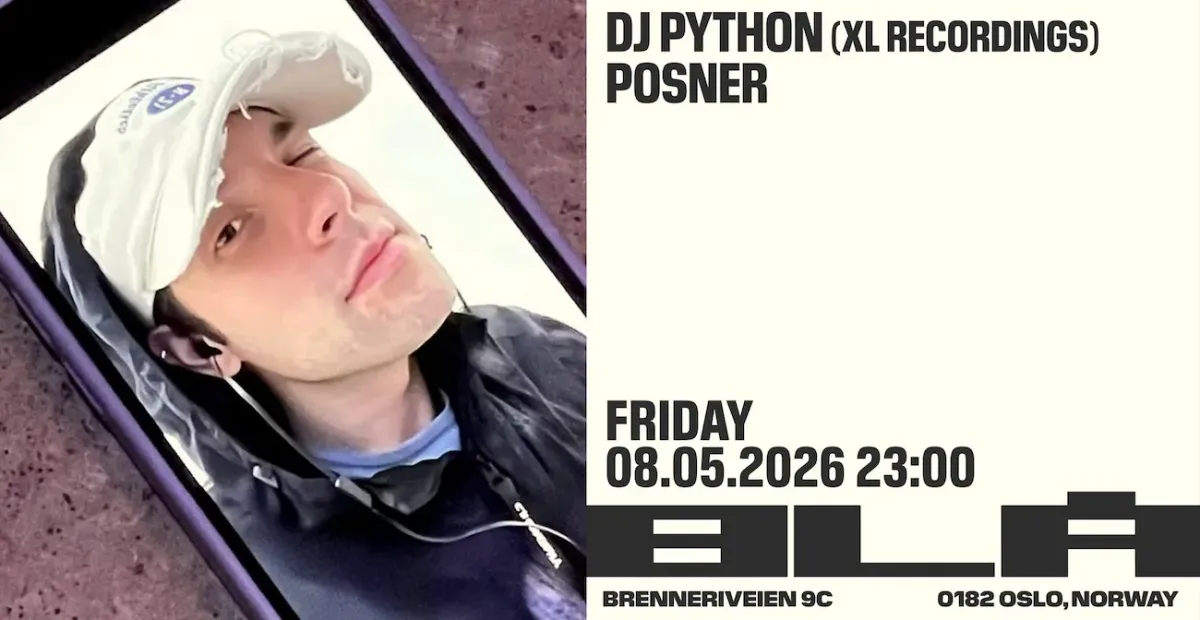 DJ Python (XL Recordings) & Posner event poster