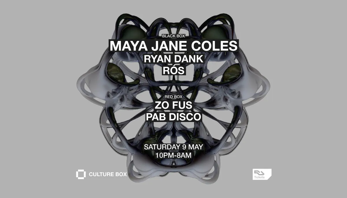 Maya Jane Coles / Ryan Dank / RÓS / Zo fus / Pab Disco event poster