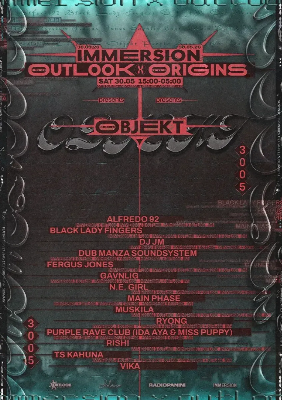 IMMERSION x Radio PANINI x OO takeover with Objekt event poster