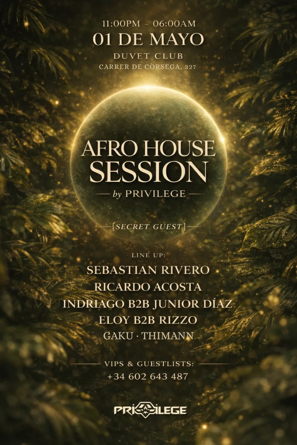 PRIVILEGE pres. Afrohouse Sessions with Sebastian Rivero event poster
