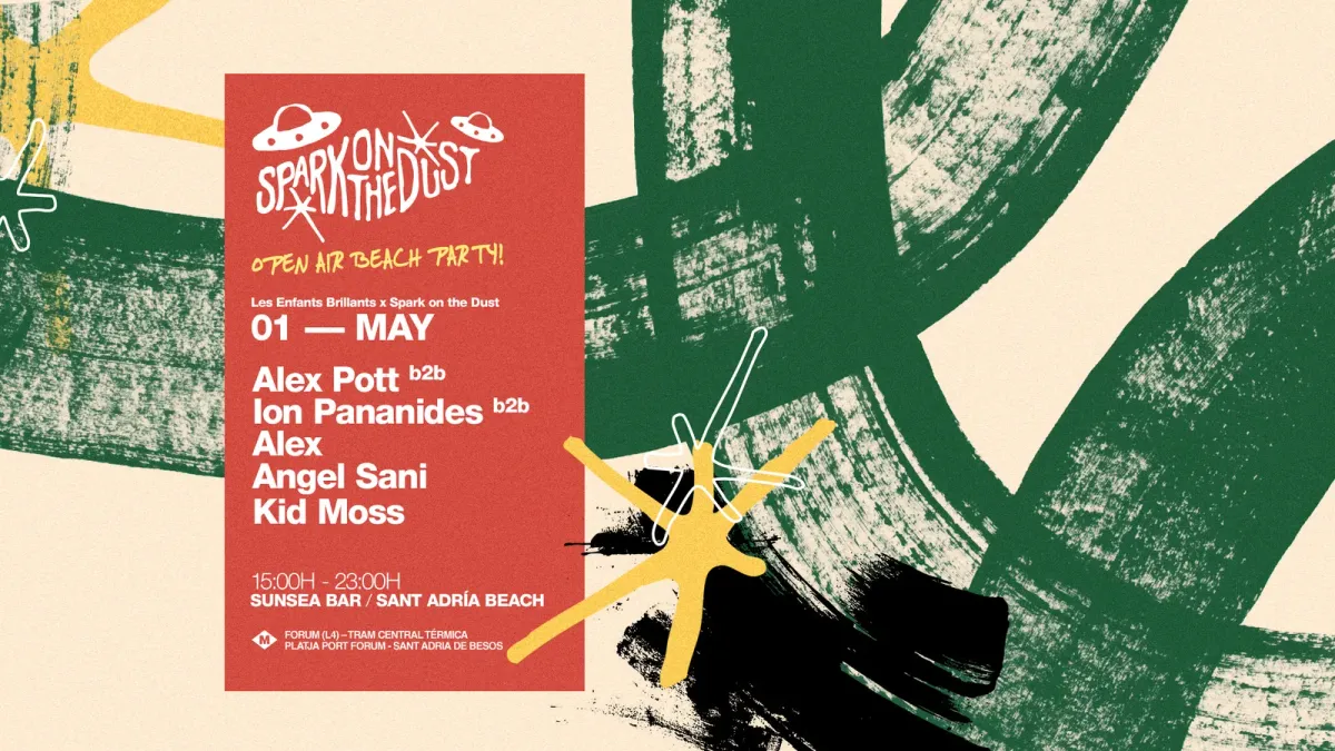 FREE OPEN AIR BEACH PARTY - Les Enfants x Spark On The Dust event poster
