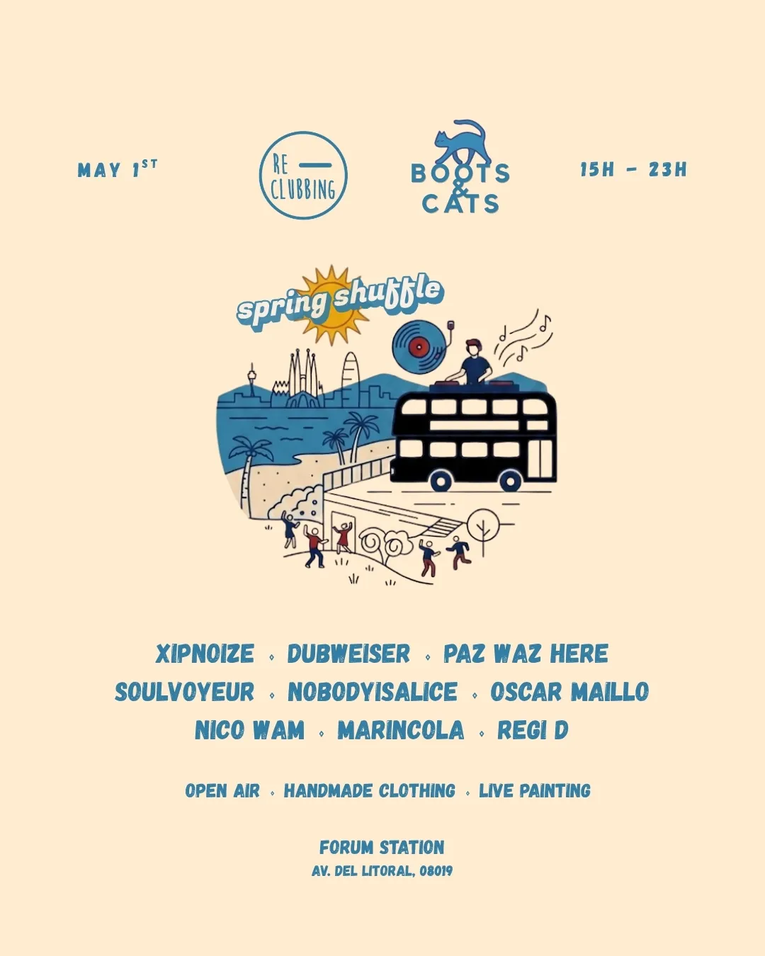 Spring Shuffle by Boots & Cats x Re-Clubbing | Open-Air Daytime | Free Until 18h event poster