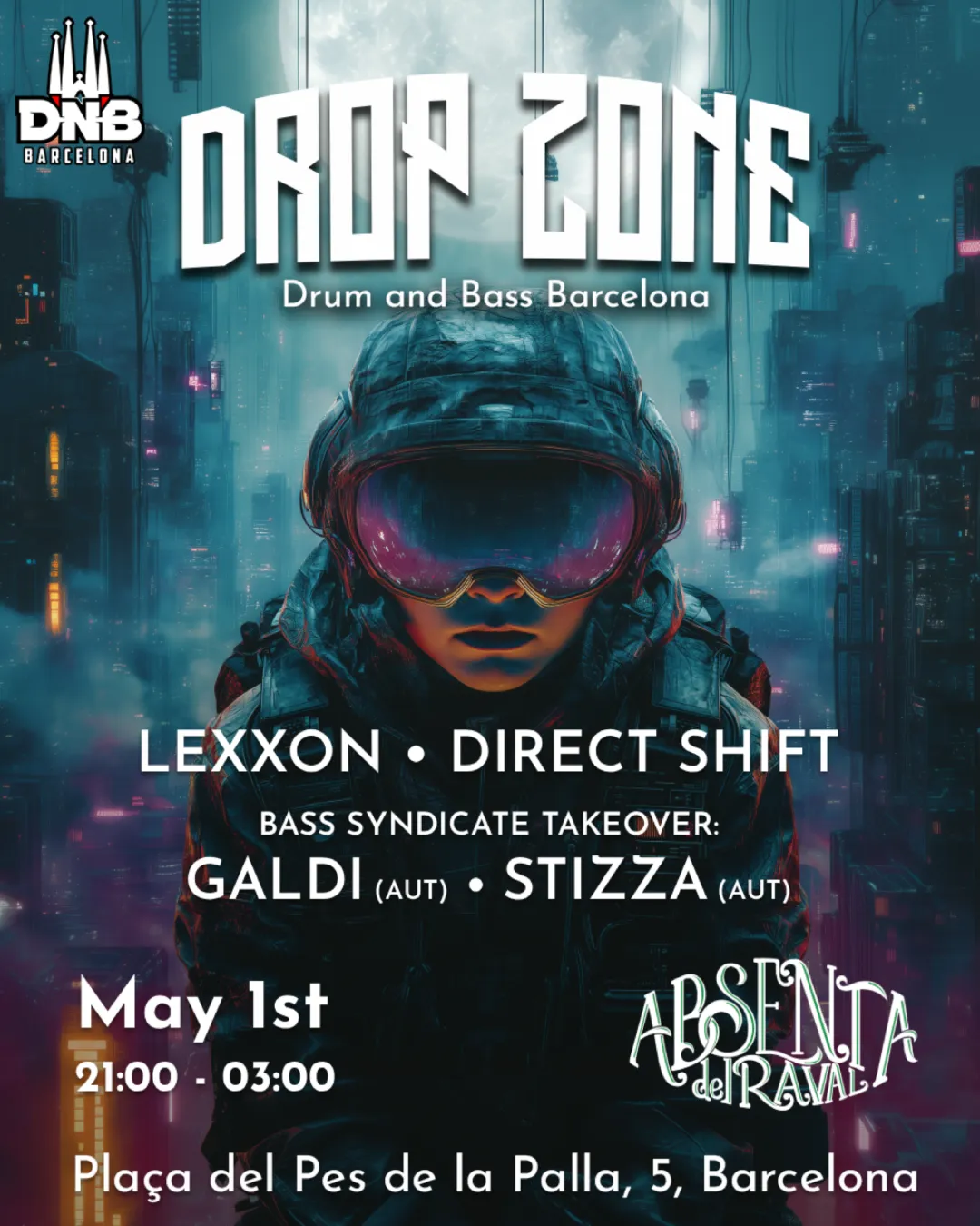 Drop Zone - Drum & Bass Barcelona event poster