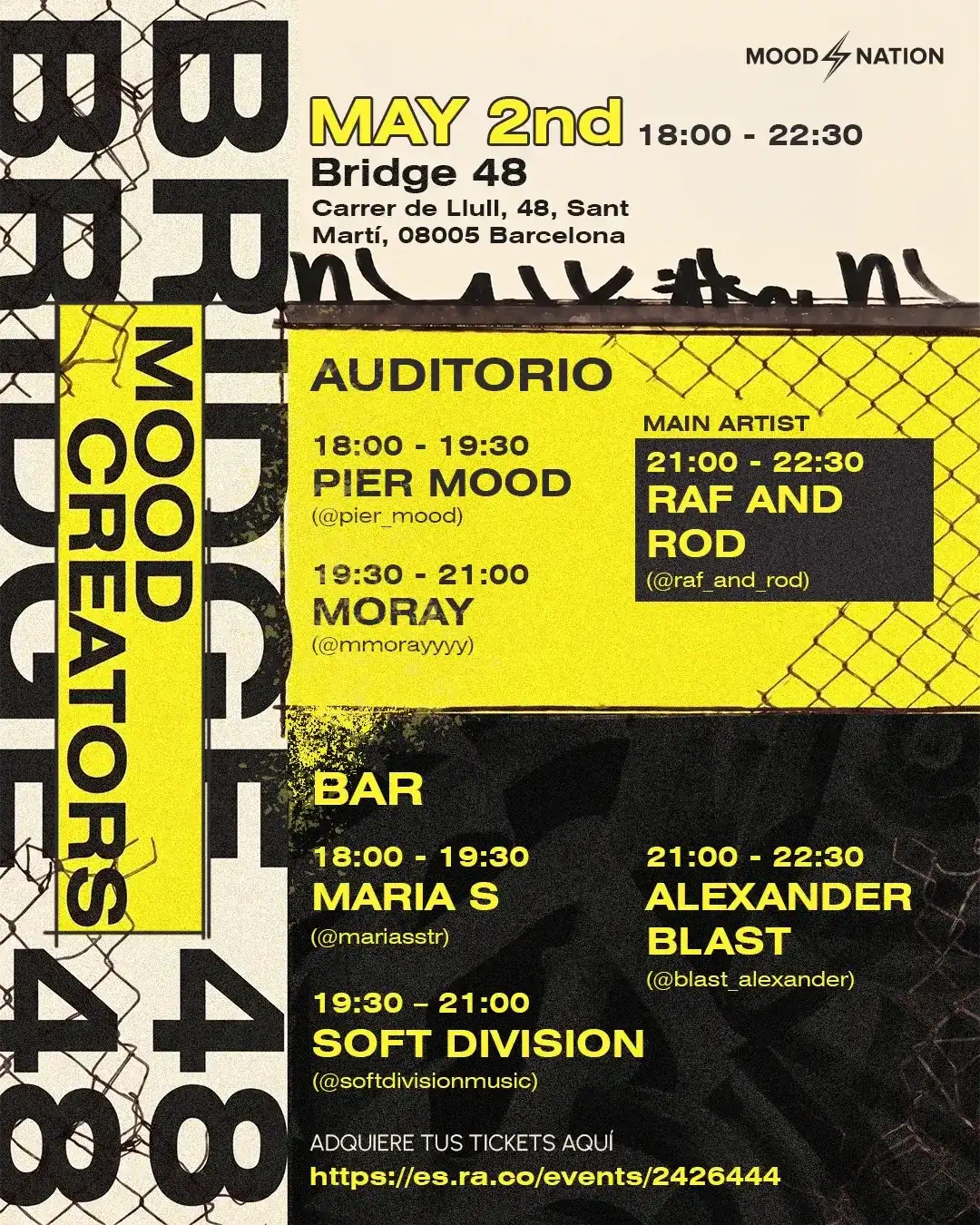 Mood Nation takeover BRIDGE 48 event poster